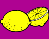 Disegno limone  pitturato su manu