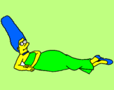 Disegno Marge pitturato su jessica