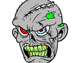 Disegno Zombie pitturato su ciccia