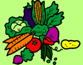 Disegno verdure  pitturato su giada