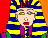 Disegno Tutankamon pitturato su francy