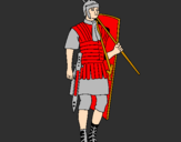 Disegno Soldato romano  pitturato su barba