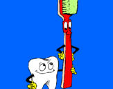 Disegno Molare e spazzolino da denti pitturato su lorenzix