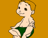 Disegno Bebè II pitturato su PaTRÍCIA