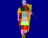 Disegno Soldato romano  pitturato su RICHY