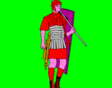 Disegno Soldato romano  pitturato su ANDREA TROMBIN