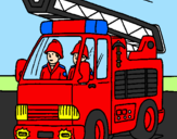Disegno Camion dei Pompieri  pitturato su NICOLA L. Marostica