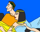 Disegno Cesare e Cleopatra  pitturato su ELISA