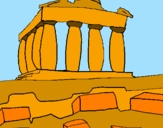Disegno Partenone pitturato su anto