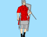 Disegno Soldato romano  pitturato su Niccolò