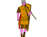 Disegno Soldato romano  pitturato su lorenzo