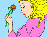 Disegno Principessa con una rosa pitturato su noemi