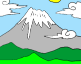 Disegno Monte Fuji pitturato su jasna
