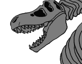 Disegno Scheletro di Tyrannosaurus rex pitturato su francesco