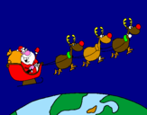 Disegno Babbo Natale che consegna i regali 3 pitturato su Fabrizi e Cerullo
