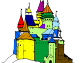 Disegno Castello medievale  pitturato su SILVIA