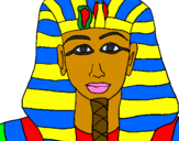 Disegno Tutankamon pitturato su hamza tibichte