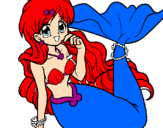 Disegno Sirena pitturato su rr