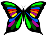 Disegno Farfalla 8 pitturato su farfalla arcobaleno