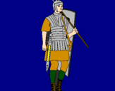 Disegno Soldato romano  pitturato su robinson