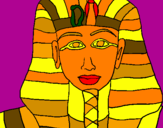 Disegno Tutankamon pitturato su domenico