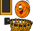 Disegno Pallone e canestro  pitturato su  i <3 basket