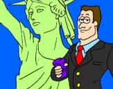Disegno Stati Uniti d'America pitturato su martina