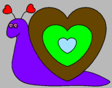Disegno Lumachina cuore  pitturato su  kikki