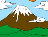 Disegno Monte Fuji pitturato su Roberta