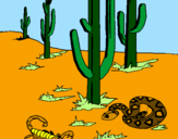 Disegno Deserto  pitturato su antonio 