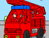 Disegno Camion dei Pompieri  pitturato su giosuè sabaini