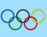 Disegno Anelli dei giochi olimpici  pitturato su elisa