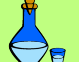 Disegno Carraffa e bicchierone pitturato su sara e giulia