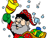 Disegno Babbo Natale con la sua campana  pitturato su ikj