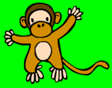 Disegno Scimmietta pitturato su manuel