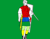 Disegno Soldato romano  pitturato su francesco