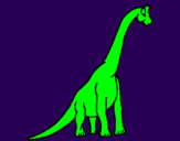 Disegno Branchiosauro  pitturato su mirko