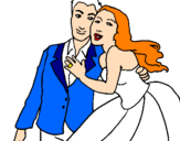 Disegno Gli sposi pitturato su Mytho
