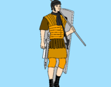 Disegno Soldato romano  pitturato su pato