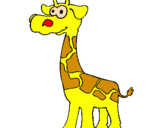 Disegno Giraffa  pitturato su Camilla