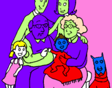Disegno Famiglia pitturato su lecchi stella andrea