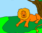 Disegno Il re leone pitturato su Pasquale Santopaolo