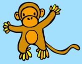 Disegno Scimmietta pitturato su ariela