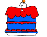 Disegno Torta di compleanno  pitturato su FORZA TARANTO