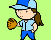 Disegno Giocatrice di baseball  pitturato su Bianca-amo pallavolo 