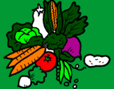 Disegno verdure  pitturato su susy 4 ever