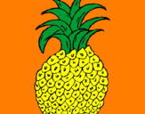Disegno ananas  pitturato su helen