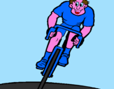 Disegno Ciclista con il berretto  pitturato su CLAUDIA
