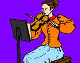Disegno Dama violinista  pitturato su Xenia