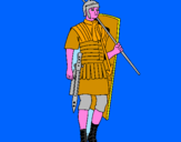 Disegno Soldato romano  pitturato su ELIA